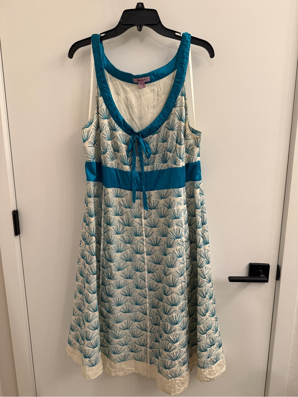 Sleeveless Teal-Accent embroidered Summer Dress